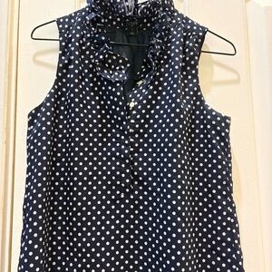 JCREW POLKA DOT SLEEVELESS BLOUSE